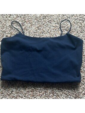 Garage Blue Super Cropped Tank Top Spaghetti Strap Micro Crop Cami